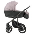 Wózek Bebetto Bresso z gondolą w eleganckim różowo-szarym kolorze. Ergonomiczny stelaż z amortyzacją i torba pielęgnacyjna ułatwiają codzienne spacery