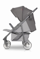 Wózek EURO-CART FLEX z boku, z rozłożoną budką i pozycją leżącą, kosz na zakupy pod siedziskiem