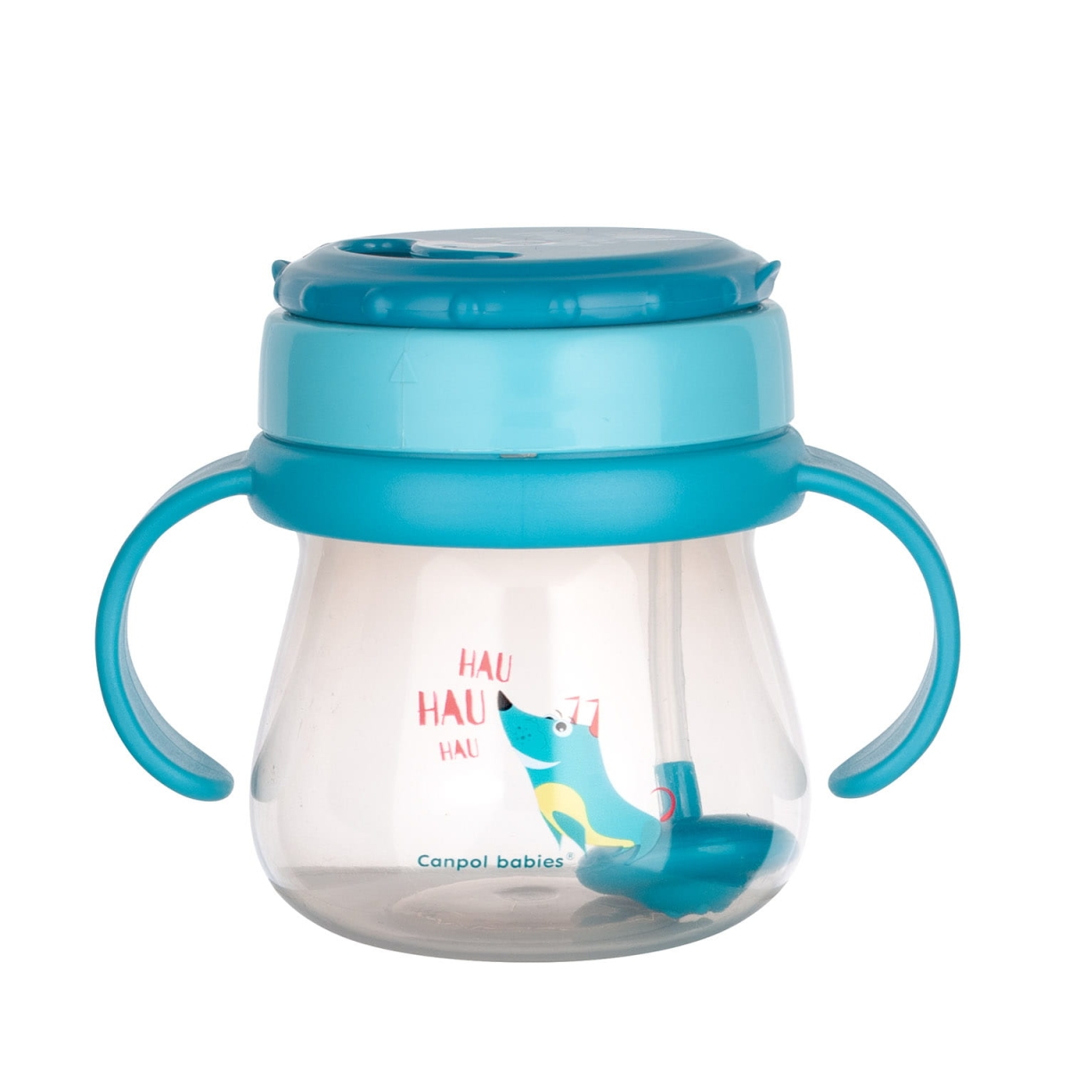 Zamknięty kubek Canpol babies 250ml z rurką silikonową, szczelna pokrywka, kubek treningowy dla niemowląt 9m+