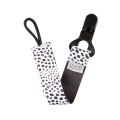 Elastyczna tasiemka LOVI Salt & Pepper w kropki, z pętelką do przymocowania smoczka i czarnym zapięciem
