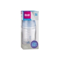 Butelka szklana LOVI Diamond Glass 150 ml z niebieską nakrętką w opakowaniu, odpowiednia od pierwszych dni życia dziecka