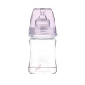 Szklana butelka LOVI Diamond Glass 150 ml z różową nakrętką i dynamicznym smoczkiem dla niemowląt
