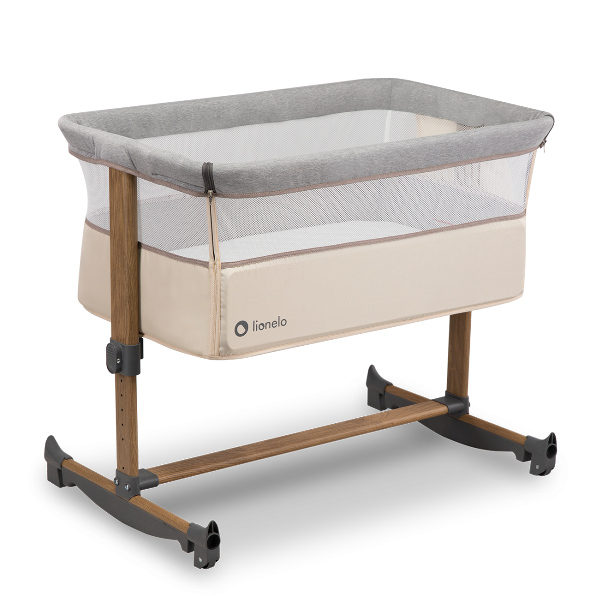 Lionelo łóżeczko dostawne Leonie beige sand grey beżowy