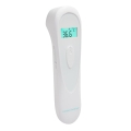 Canpol babies EasyStart – bezdotykowy termometr z zielonym podświetleniem LCD i pomiarem 36,6°C.