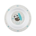 Miseczka Canpol Babies z kolekcji LOVE, w kolorze szarym, z nadrukiem leniwego panda trzymającego liść. Produkt w pastelowych odcieniach, zaprojektowany z myślą o dzieciach, łatwy do utrzymania w czystości.
