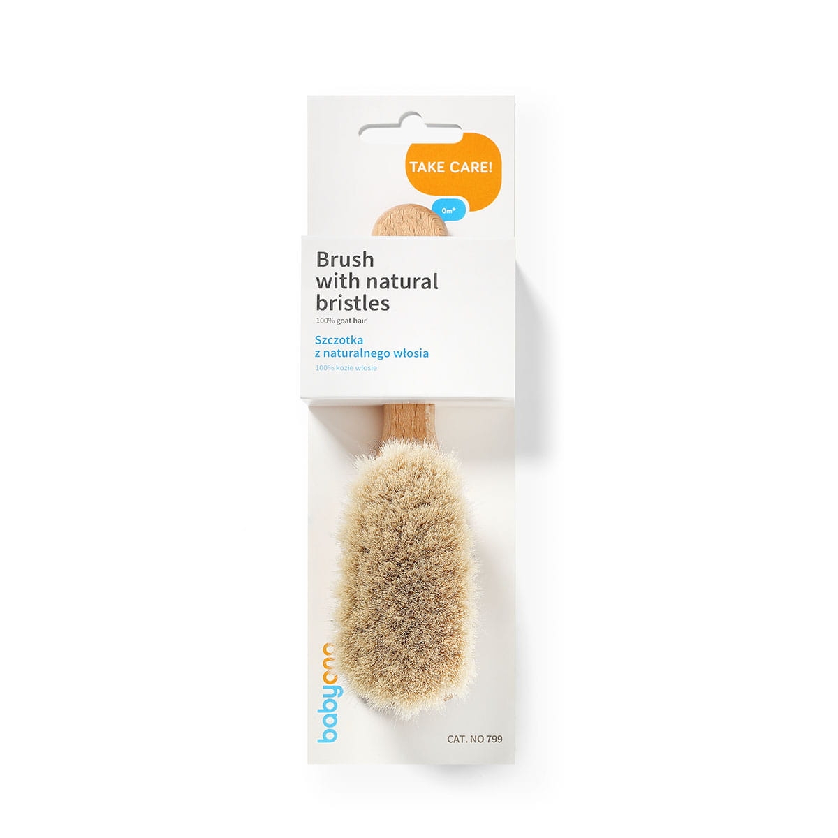 Szczotka Babyono 799 z naturalnym włosiem w oryginalnym opakowaniu producenta, z opisem „Brush with natural bristles