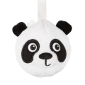 Pluszowa panda z czarno-białymi oczami – element zawieszki Canpol babies BabiesBoo. Miękka zabawka wspierająca rozwój wzroku i motoryki dziecka.