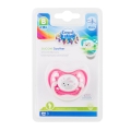 Różowy smoczek Canpol babies BUNNY&COMPANY w oryginalnym opakowaniu, przeznaczony dla dzieci 6–18 miesięcy.