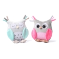 Przytulanka dla niemowląt OWL SOFIA turkusowa i różowa 441 babyono
