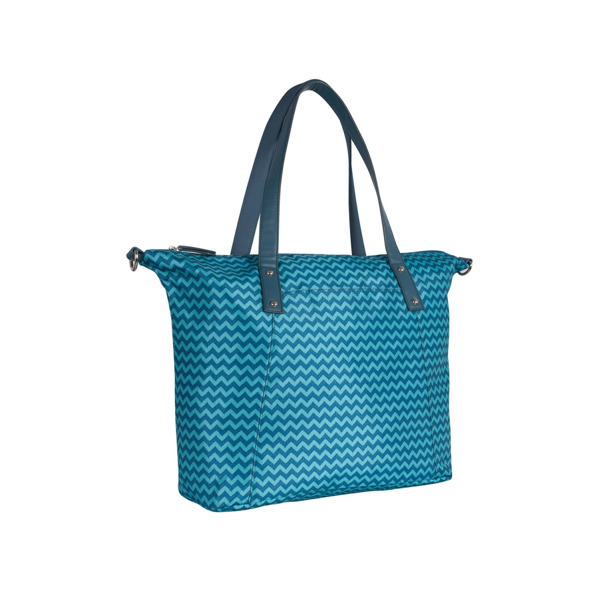 Elegancka torba Canpol babies Lady Mum turkusowa z pojemnym wnętrzem i możliwością przypięcia do wózka. Idealna na spacer lub podróż z dzieckiem.
