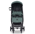 Przód wózka spacerowego Euro-cart VOLT Black Edition, z 5-punktowymi pasami bezpieczeństwa i dużą budką ochronną