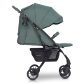 Wózek spacerowy Euro-cart VOLT Black Edition z całkowicie rozłożoną budką, chroniącą dziecko przed słońcem i wiatrem