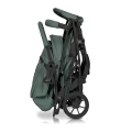 Złożony wózek spacerowy Euro-cart VOLT Black Edition w kolorze zielonym, gotowy do transportu lub przechowywania