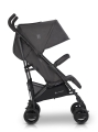 Euro-Cart EZZO wózek spacerowy parasolka w kolorze iron black – wytrzymały, kompaktowy wózek z pojemnym koszem i odblaskowymi elementami