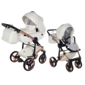 Junama Fluo Individual wózek dziecięcy 2w1 w kolorze 16 white copper z gondolą i spacerówką na miedzianym stelażu