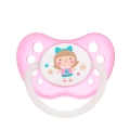 Różowy smoczek Canpol babies TOYS z rysunkiem uśmiechniętej dziewczynki