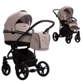 Beżowy wózek dziecięcy Bebetto Bresso Onyx 03 – gondola i spacerówka z torbą