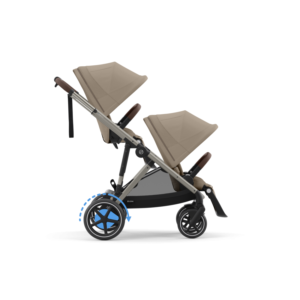 Cybex e-Gazelle wózek spacerowy dla 2 dzieci almond beige