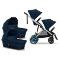 Cybex e-Gazelle bliźniaczy wózek 2w1 ocean blue