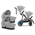 Cybex e-Gazelle bliźniaczy wózek 2w1 stone grey