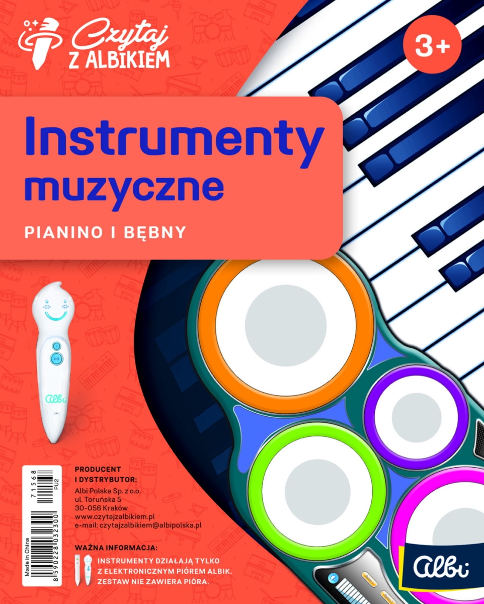 Czytaj z Albikiem, Książka Instrumenty muzyczne. Pianino i bębny