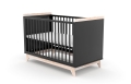 Łóżeczko dziecięce 120x60 cm Skrzat Vigo z barierką – skandynawski design w antracycie