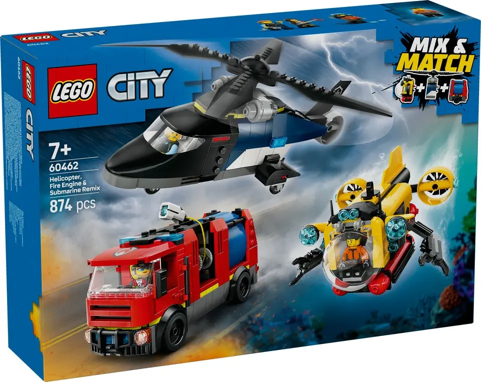 lego city zestaw z helikopterem wozem strazackim 60462