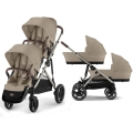 Cybex Gazelle S wózek 2w1 bliźniaczy almond beige