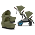 Cybex e-Gazelle bliźniaczy wózek 2w1 moss green
