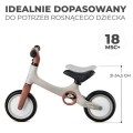 Rowerek biegowy Kinderkraft TOVE idealnie dopasowany do potrzeb rosnącego dziecka i regulacji siodełka w zakresie 31–34,5 cm