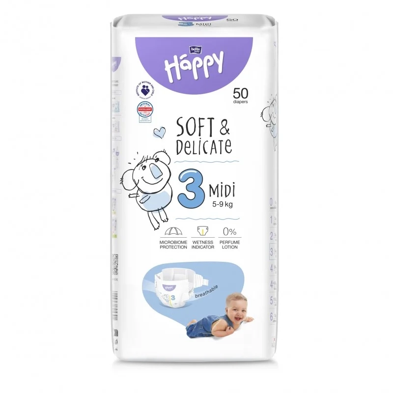 happy midi 3 pieluszki jednorazowe