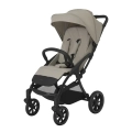 Wózek spacerowy Espiro Fuel PRO w kolorze beżowym, z budką XXL, pięciopunktowymi pasami bezpieczeństwa i żelowymi kołami 19 calmy beige