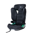 Fotelik samochodowy Sorino Ceres w kolorze czarnym, z ergonomicznym siedziskiem, podłokietnikami i zielonymi elementami montażu ISOFIX