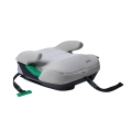 Fotelik samochodowy booster Sorino Eris i-Size w kolorze beżowym z zielonym mocowaniem ISOFIX, podłokietnikami i tapicerką Mesh 3D dla lepszej wentylacji.