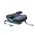 Fotelik samochodowy typu booster Sorino Eris i-Size w kolorze czarno-szarym, z zielonym uchwytem ISOFIX i przewiewną tapicerką Mesh 3D.