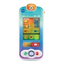Interaktywny smartfonik zabawkowy VTech Baby z kolorowym ekranem, ikonami zwierzątek, przyciskami i funkcją dźwięków edukacyjnych.