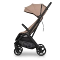 Wózek spacerowy EASYGO TRIX Savana Beige widok z boku z rozłożoną budką