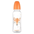 Butelka 11/841 Canpol babies 250 ml CUTE ANIMALS wykonana z bezpiecznego, nietłukącego się materiału, ozdobiona motywem uroczego liska i wyposażona w praktyczną pomarańczową nakrętkę ochronną. Idealna do codziennego karmienia dziecka