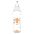 Butelka dla dzieci Canpol babies 250 ml CUTE ANIMALS z miękkim silikonowym smoczkiem, nietłukąca i w pełni bezpieczna, z przejrzystą skalą oraz nadrukiem uroczego liska