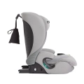 Szary fotelik samochodowy Joie i-Irvana Max i-Size R129 w bocznym ujęciu, ergonomiczna konstrukcja z przewiewną tapicerką i wentylacją boczną