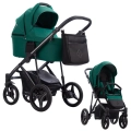 Zielony 08 wózek Bebetto Pascal 2w1 – funkcjonalny wózek dziecięcy z gondolą, spacerówką i torbą pielęgnacyjną
