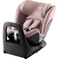 Fotelik samochodowy Britax-Römer Swivel 2 ISOFIX 360° w kolorze Dusty Rose, pokazany z boku. Model zaprezentowany bez wkładki dla niemowląt, przygotowany dla starszego dziecka