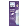 Philips Avent Responsywna Natural Butelka 260 ml w opakowaniu – fioletowe pudełko z opisem „Natural Response”, bezpieczna butelka dla niemowląt z antykolkowym smoczkiem responsywnym