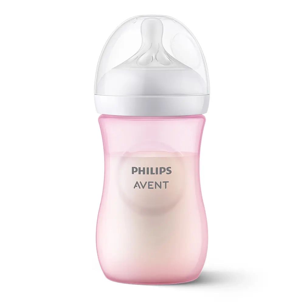 Philips Avent Responsywna Natural Butelka 260 ml różowa – ergonomiczna butelka do karmienia niemowląt z miękkim smoczkiem responsywnym, wykonana z bezpiecznego materiału wolnego od BPA