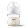 Philips Avent Responsywna butelka Natural 120 ml ze szklaną konstrukcją i osłoną smoczka – higieniczna i odporna na wysokie temperatury