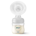 Philips Avent SCF430/10 laktator ręczny z butelką do odciągania pokarmu, widok od przodu – miękka silikonowa nakładka i butelka