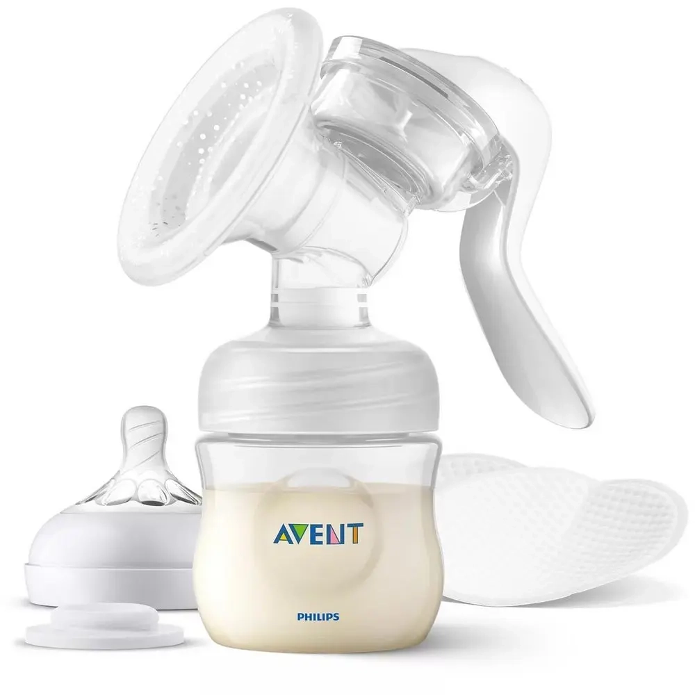 Kompletny zestaw Philips Avent SCF430/10 laktator ręczny z butelką, smoczkiem i wkładkami laktacyjnymi – idealny do odciągania pokarmu w domu i w podróży