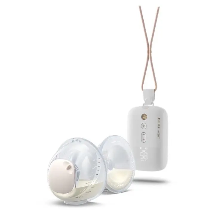 Philips Avent SCF532/11 podwójny laktator z zawieszanym sterownikiem i ultralekkimi kubeczkami – idealny do odciągania pokarmu w domu i w podróży