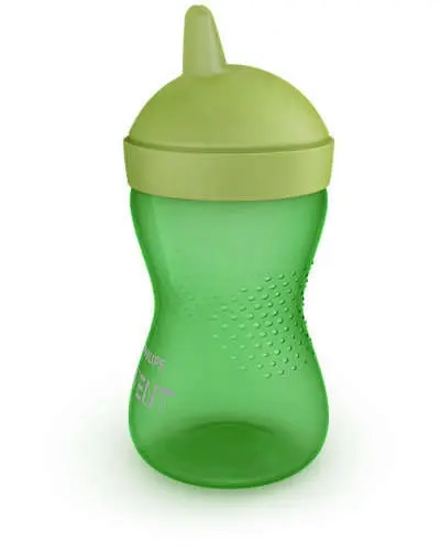 Zielony kubek niekapek Philips Avent SCF804/03 300 ml z twardym ustnikiem i antypoślizgową powierzchnią, idealny do nauki samodzielnego picia bez rozlewania, wolny od BPA