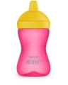Philips Avent SCF804/04 różowy kubek niekapek 300 ml z żółtą pokrywką i twardym ustnikiem, szczelny zawór antyrozlewowy, w pełni bezpieczny 0% BPA